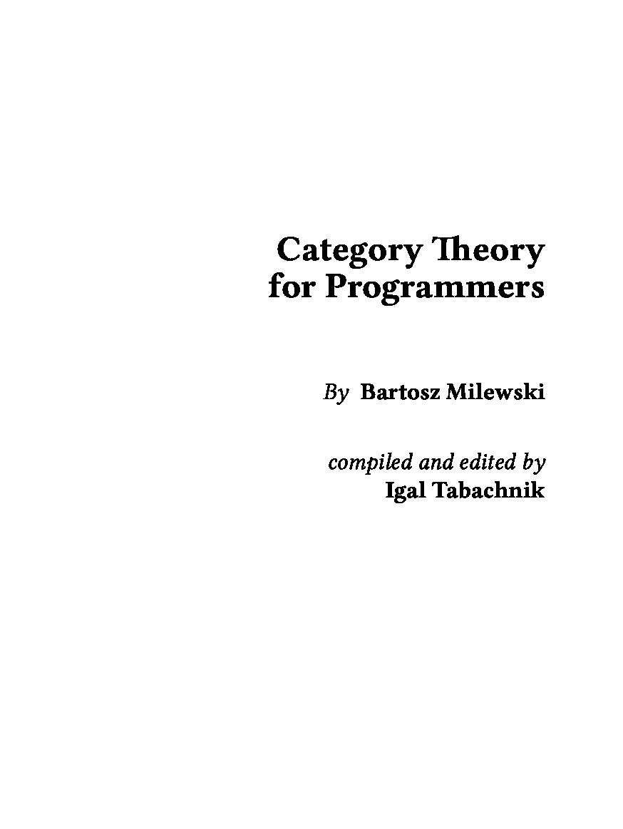 Category Theory for Programmers